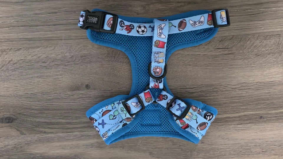 Dog Adjustable Harness. SASSY WOLF. Size Small. Athletic, Ball Theme - Image 2 of 3