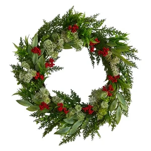 24 in. Cedar Eucalyptus Wreath