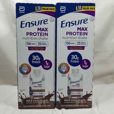 Ensure Max Protein Shake Milk Chocolate 30g Protein 1g Sugar 24 x 11oz ~Oct.2026 3.96 per gallon