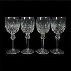 4x Waterford Powerscourt Water Goblet Wine Glasses Vintage Crystal Glass 7"