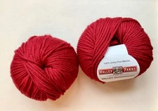 Wool yarn, washable, 2 balls, 100 g total, beautiful Red color, Easy care 