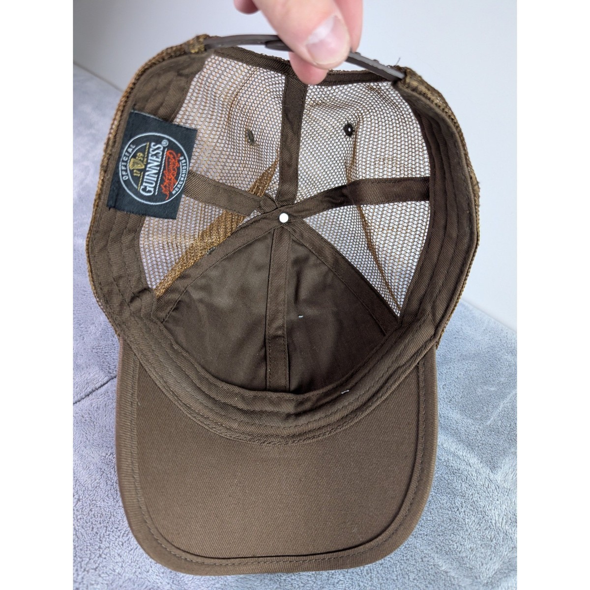 Guinness Pure Genius Brown Woven Straw Mesh Trucker Hat Snapback Official Merch View 6