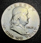 1949-S Franklin Half Dollar 90% Silver Coin VF Details