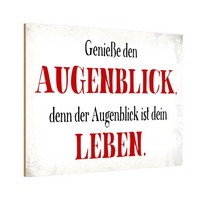 Holzschild 20X30 Cm GenießE Den Augenblick Leben Dekoration Deko Geschenk Holz S