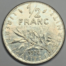 1965-2000 France 1/2 Franc Coin. Pick The Year