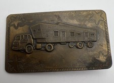 Vintage Belt Brass Buckle RV Travel Camping Camper Trucker Western
