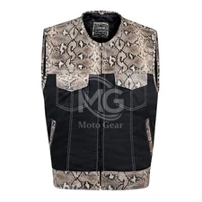 Anaaz Motorbike Leather Vest Biker Touring Waistcoats Men Adventure Vests