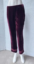 NWT Vintage Women's Ralph Lauren RRL Wine Bohemian Velvet Velour Pants Size 8