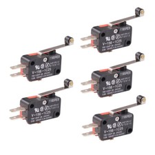 5pcs Micro Limit Switch V-156-1C25 Long Hinge Roller Momentary SPDT 5A 250VDC