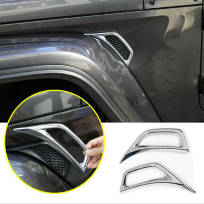 For 2020-2022 Jeep Gladiator JT Chrome Car Leaf plate Air Inlet Trim Cover New