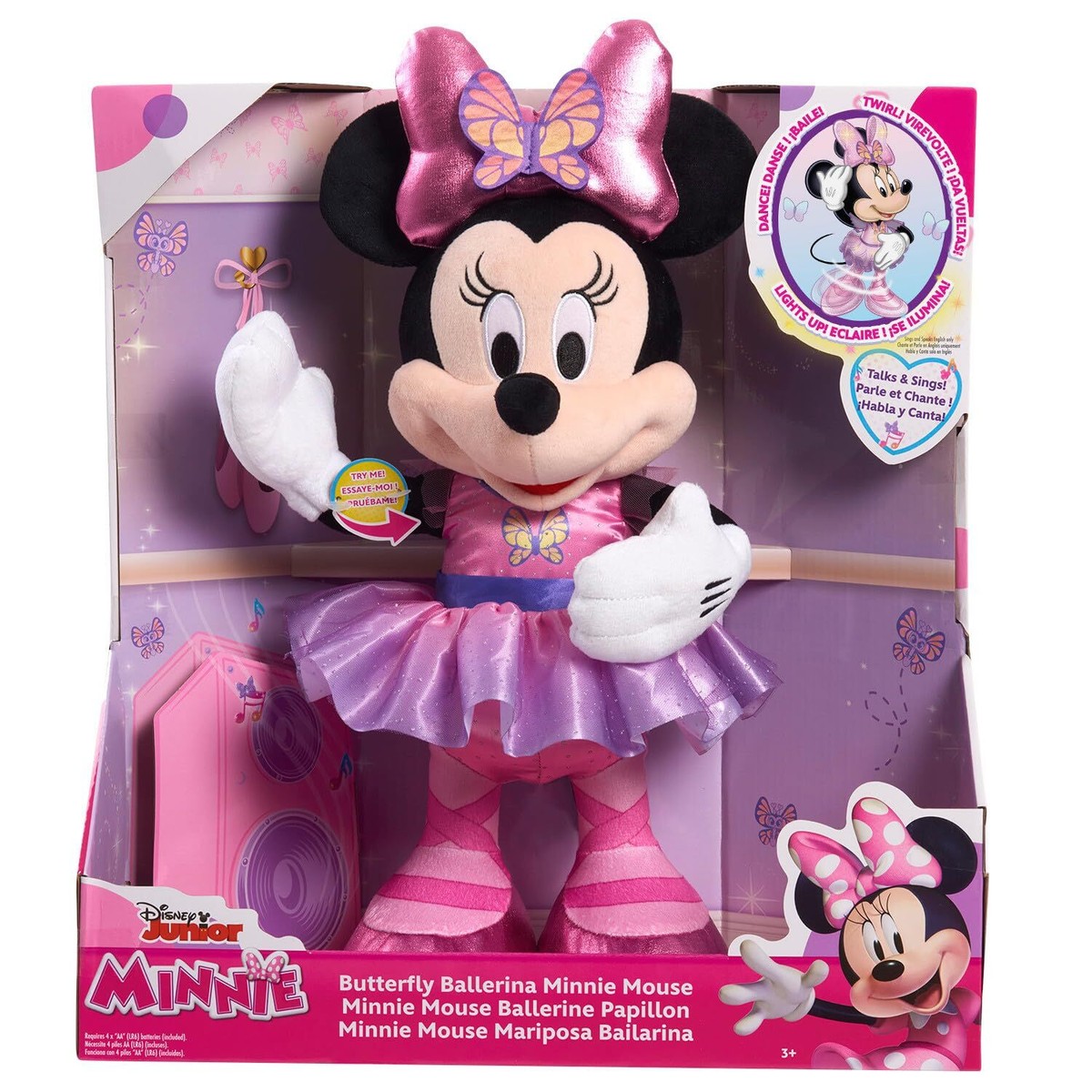 Butterfly Ballerina Minnie Mouse Plush Doll with Lights Sounds and