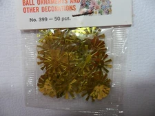Vintage Greenish Gold Metallic Starburst Sequins - 50 pcs.