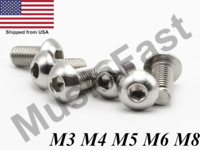 #ad M3 M4 M5 M6 M8 Stainless Steel Button Head Socket Screw A2 Hex Key Metric $37.50
