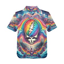 Hawaiian Button Shirt. 70's Rock Music. Grateful Dead
