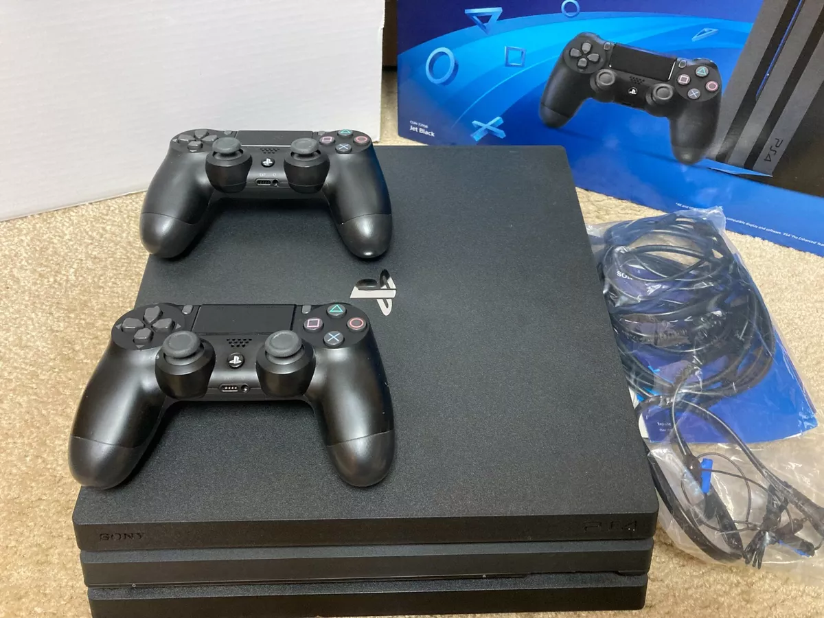 PS4 Pro Console 1TB 4K HDR + 2 Controllers (Used) All Original with  Packaging