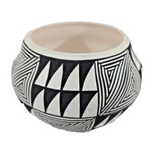 1950-60s Polychrome Pottery Olla Jar from Acoma, NM, Signed MA by Ma Aragon