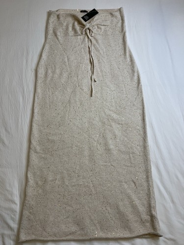 Wild Fable Women's Size XXL Tube Midi Sweater Dress Off White Shine