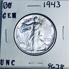 1943 BU GEM LIBERTY WALKING SILVER HALF UNC MS+++ U.S. MINT RARE COIN 9638