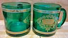 Set of 2 Vintage Ron Jon Surf Shop Gold Leaf on Green Glass Mugs — photo 2