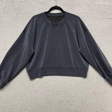 Lululemon Sweatshirt Womens 8 Gray Softstreme Perfectly Oversized Cropped Crew