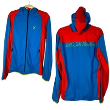 Montura Mens XL Full Zip Fleece Lined Elevation Jacket Performance Slim Fit Blue