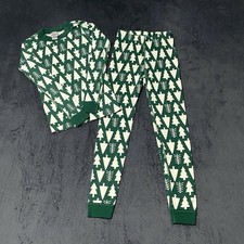 Hanna Andersson Pajamas Unisex Kids 130cm, 8 Christmas Tree Green 2 Piece Set