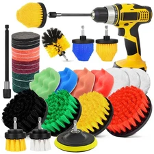 30Pcs Drill Brush Attachment Set,Drill Scrubber Brush Kit Include Scrub Pads,...