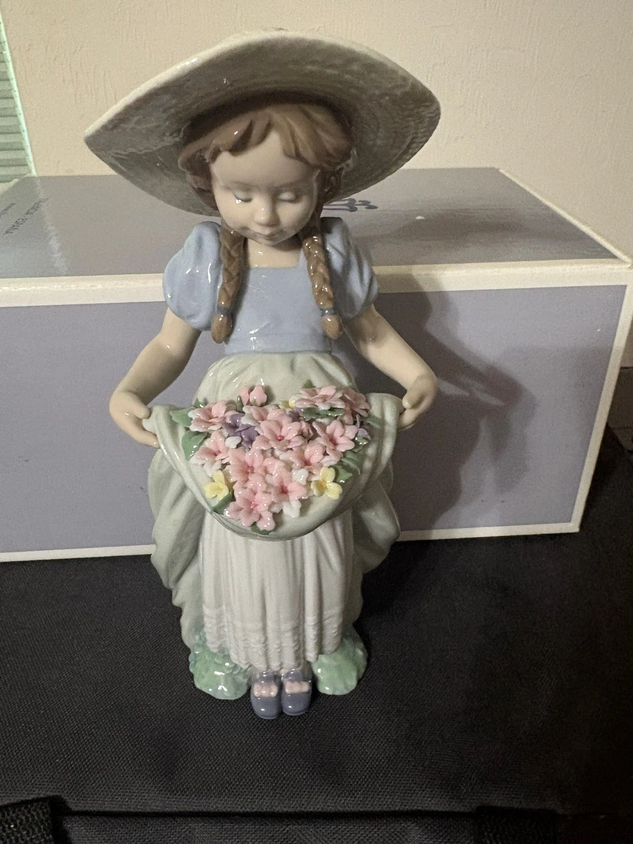Lladró Girl With Flower Basket for sale | eBay