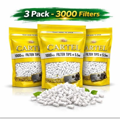 Filtri Cartel Ultra Slim 5,3mm   3 Bustine x 1000 Filtri (Totale 3000)