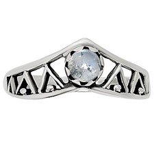 Natural Rainbow Moonstone - India 925 Sterling Silver Ring s.5 Jewelry R-1172
