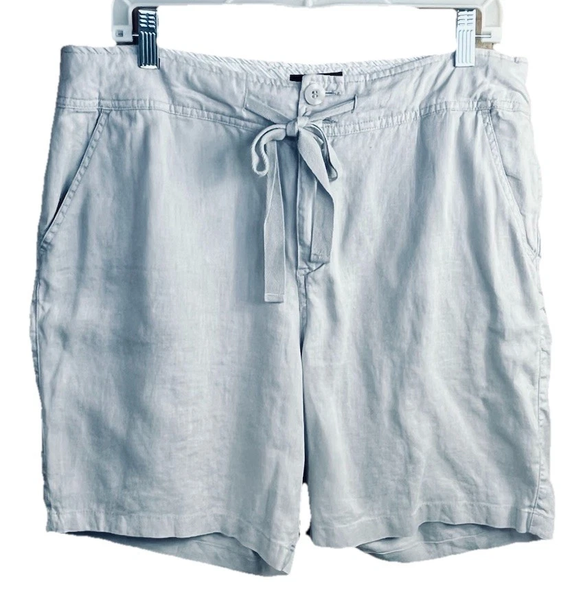 Jones & Co (12) New York Shorts Beige Bermuda 100% Linen Beach Vacation