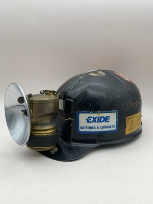 MSA Comfo-Cap Tiger Coal Miner Helmet With JustRite Lamp USA Made. Sold  AS-IS