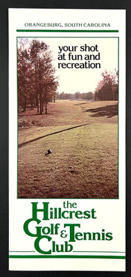 1980s Orangeburg South Carolina Hillcrest Tennis Golf Club VTG Travel Brochure
