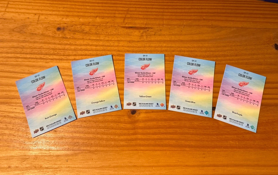 2023-24 Upper Deck Allure Color Flow #CF-17 FULL RAINBOW SET Elmer Soderblom - Image 3 of 4