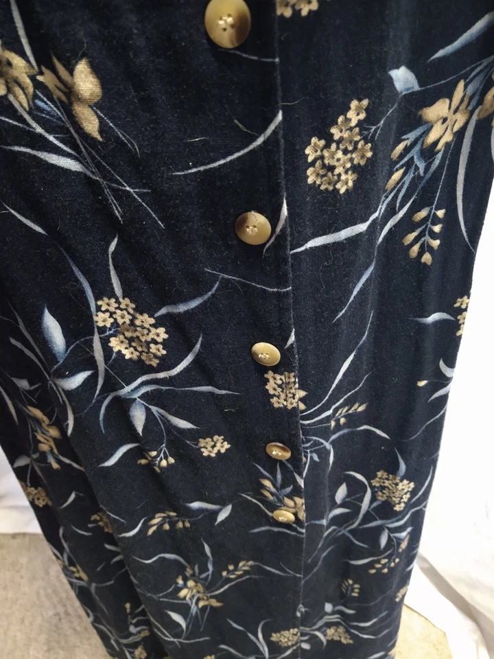 Maxi Conjunto Blusa Vestido Rafaella Ditsy Abotonada Mezcla Lino Talla 10 Retro Y2K Foto 3 de 4