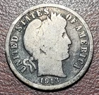 1913-S Barber Dime Good Orig. Toning Low Mintage Date Silver 10c Coin