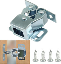 6 Pack Cabinet Latch Double Roller Catch Heavy Duty Door Closet Cupboard Silver