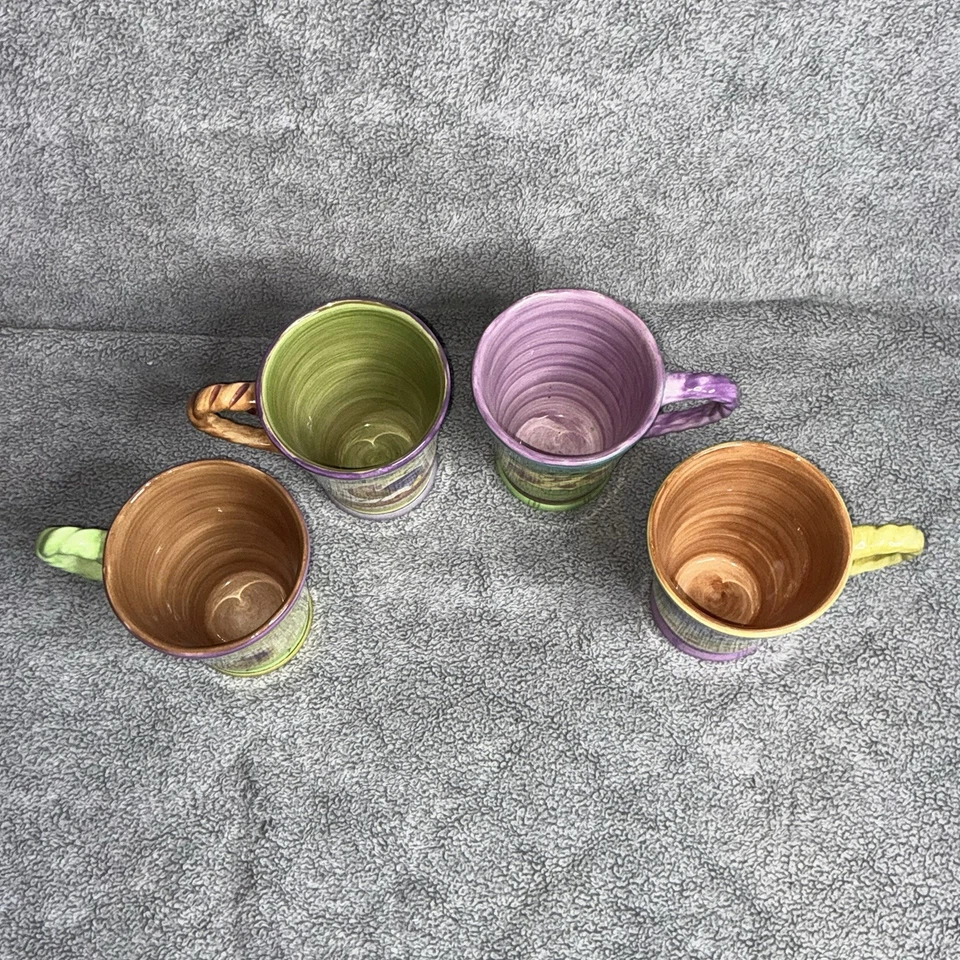 Juego de 4 tazas de té de café Sango Tuscan Gardens Sue Zipkin #3076 varios patrones Foto 3 de 4