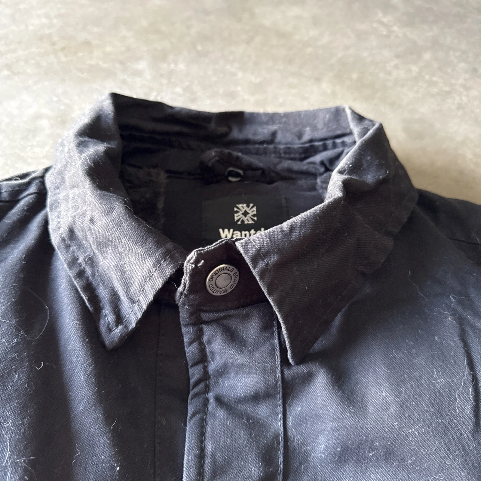 Wantdo Jacket Mens M Canvas BLACK Full Zip Faux Fur Lined Winter Warm Utility - product detail image 8
