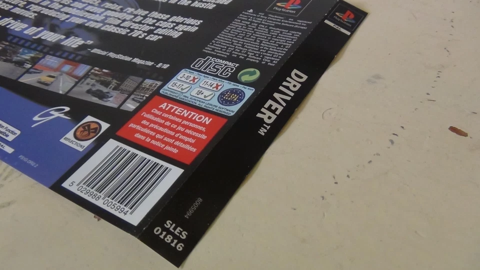 Driver PS1 Playstation Back Inlay Only - Image 2 of 3