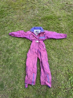 Vtg Spyder One Piece Ski Suit Womens 10 Pink 90s Thinsulate Jumpsuit Snowsuit