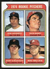 1974 Rookie Pitchers Bob Apodaca Dick Baney D'Acquisto Mike Wallace Topps #608
