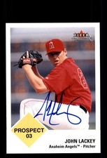 Signed Baseball Card Auto John Lackey 2003 Fleer Tradition #447 Anaheim Angels