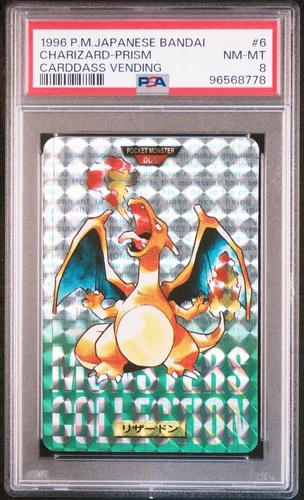 Charizard Prism 6 Bandai Carddass Vending Pokemon Japanese PSA 8