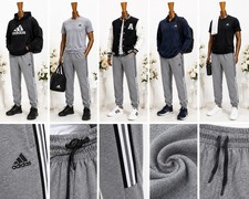 Adidas Boys Large 14/16 Athletic Gray White 3 Stripes Track Pants, Jogger Track