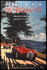 Signed 2018 Pebble Beach Concours Retroauto Poster Osca Layzell