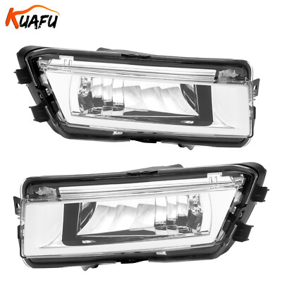 KUAFU Clear Pair Fog Lights For Volkswagen Passat 2012-2015 Left & Right Side