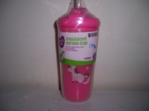Parents Choice Insulated straw animal print cup 12+ Months pink Box Pp
