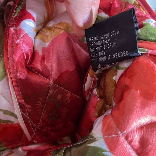 Pamela McCoy Quilted Jacket Lightweight Button Front Coat 1X Floral Accent - Picture 7 of 12