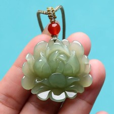 Hetian Jade Lotus Pendant Lotus Jade Pendant Jade Necklace